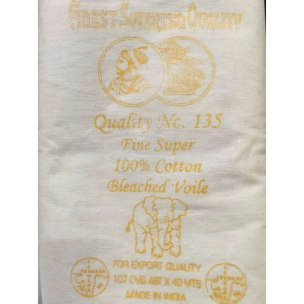 42  100  Cotton Bleached Voile   40m roll