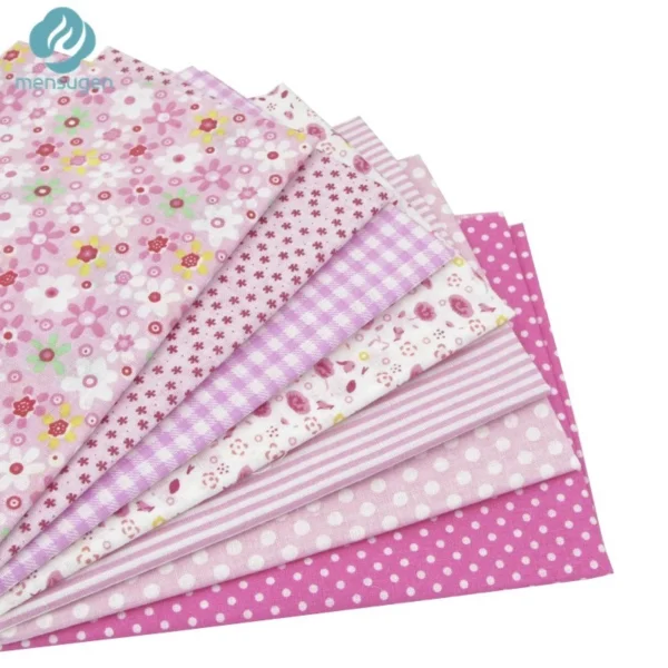 7pcs lot 25cmx25cm Squares Printed Cotton Fabric Kain Diy Cloth Patchwork fabric