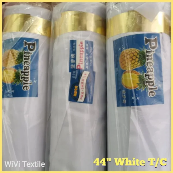 44  45  White T C    Kain TC Putih  60yds roll