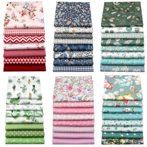 Printed Twill Cotton Patchwork Fabrics for Needlework Sewing Quilting Cloth DIY Handmade Kain Cotton 5 8 pcs lot 20x25cm