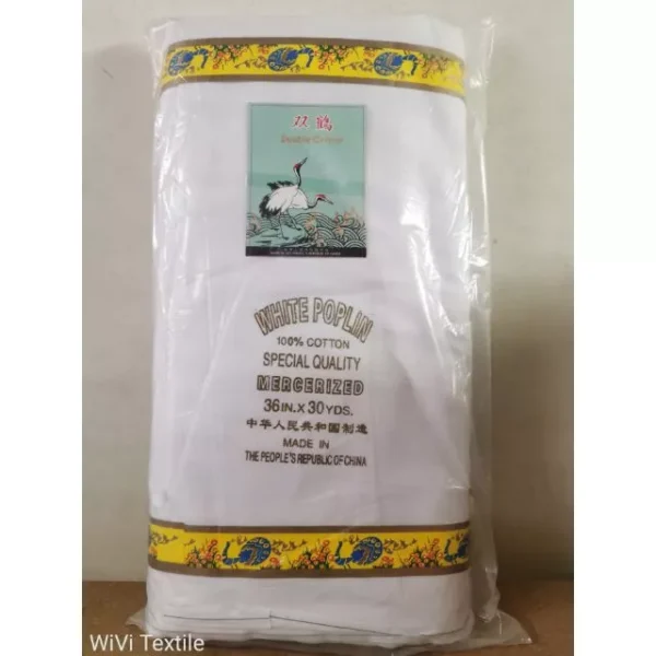 36  White Poplin   100  Cotton     30yds pc