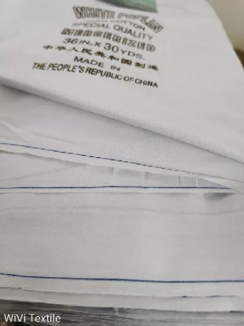 36  White Poplin   100  Cotton     30yds pc