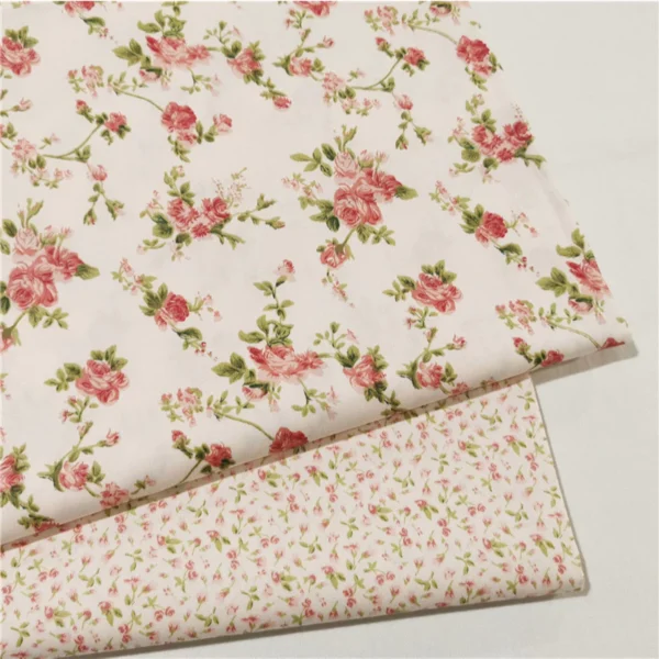 Cotton Fabric Width 60    Rosaceae Flower Design Clothing Dresses Cloth  Kain Cotton Bidang 60