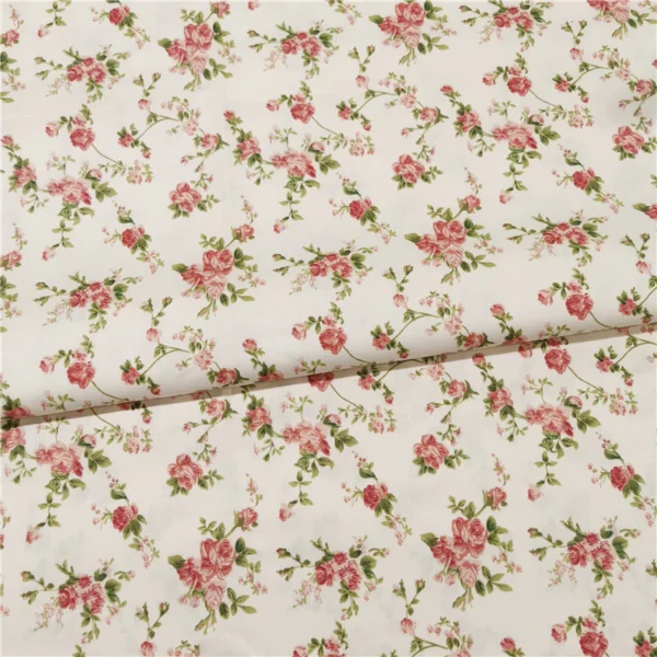 Cotton Fabric Width 60    Rosaceae Flower Design Clothing Dresses Cloth  Kain Cotton Bidang 60
