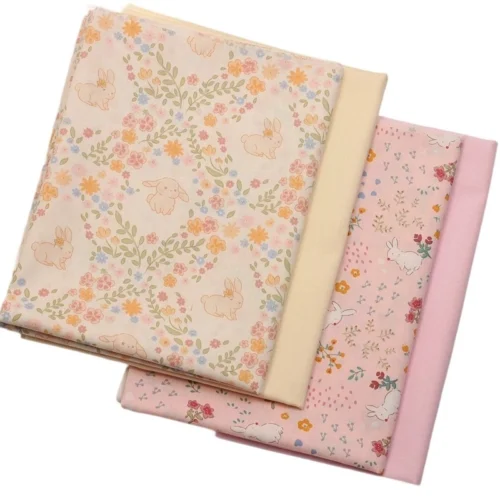 Bidang 60   Kain Cotton Japanese Style Strawberry Rabbit Print Twill Fabric for Baju Kurung  Bedding
