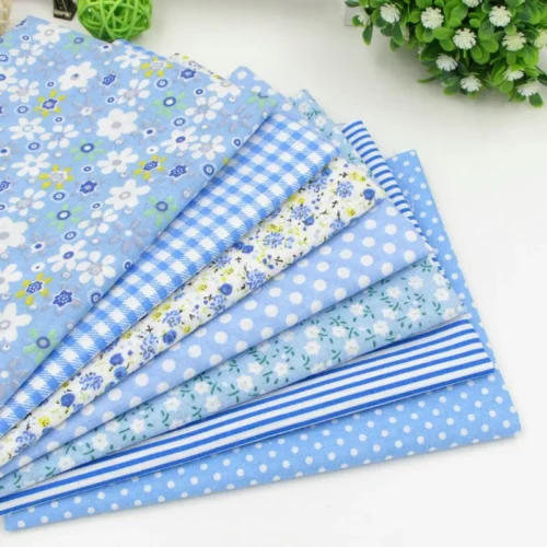 Blue 100  Cotton Fabric  Kain DIY Cotton Cloth 50cmx150cm Pack
