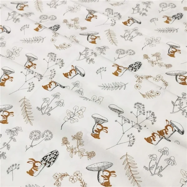 Width 60   160 cm combed cotton cartoon squirrel plant cotton twill fabric baby clothing fabric
