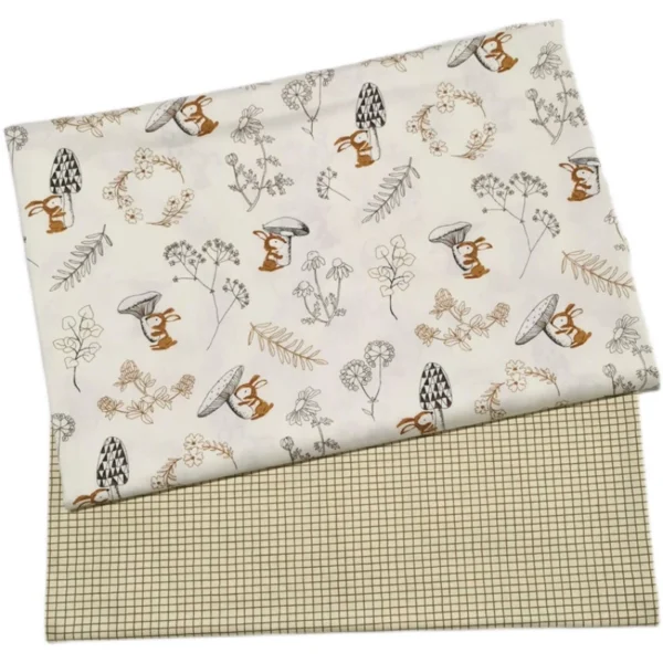 Width 60   160 cm combed cotton cartoon squirrel plant cotton twill fabric baby clothing fabric
