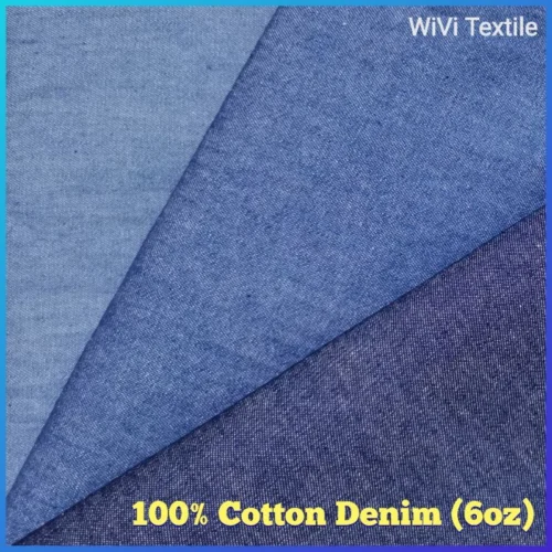 58  100  Cotton Denim    Kain Jeans Nipis   per meter
