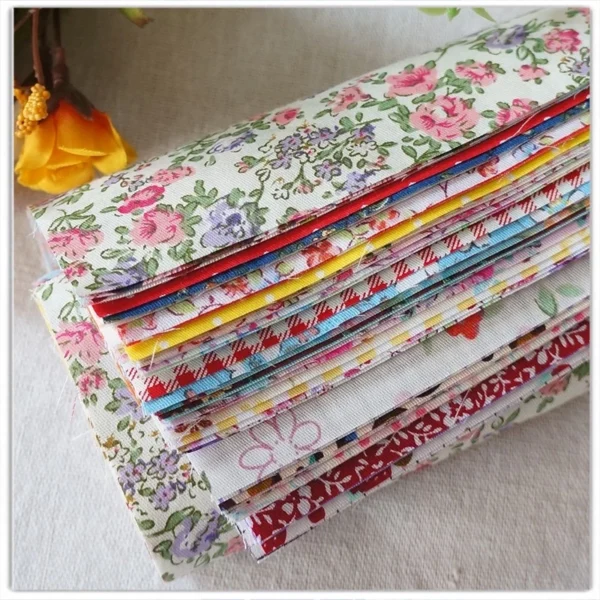 50pcs No Repeat 10cmx10cm Squares 100  Cotton Floral Pattern Cotton Sewing Quilting Fabric
