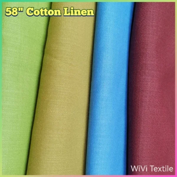 58  Cotton Linen Fabric   Cotton Blend Faux Linen   Kain Baju   1 m