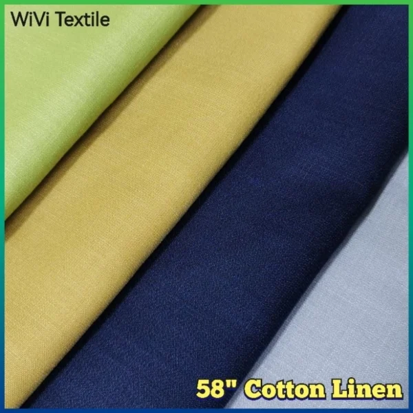 58  Cotton Linen Fabric   Cotton Blend Faux Linen   Kain Baju   1 m