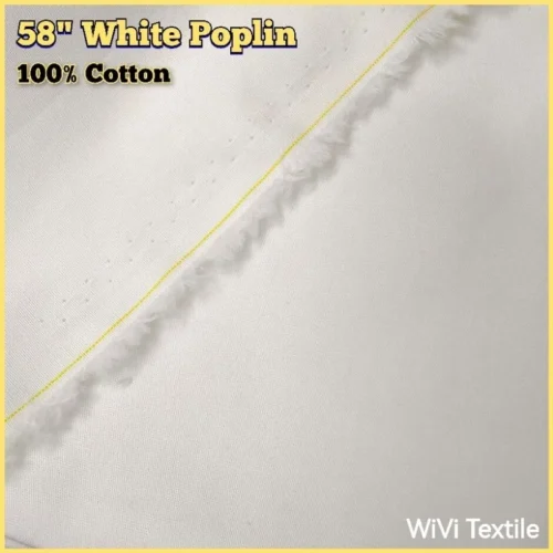58  White Poplin    Kain Putih Poplin   Kain Cotton   per meter
