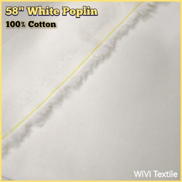 58  White Poplin    Kain Putih Poplin   Kain Cotton   per meter