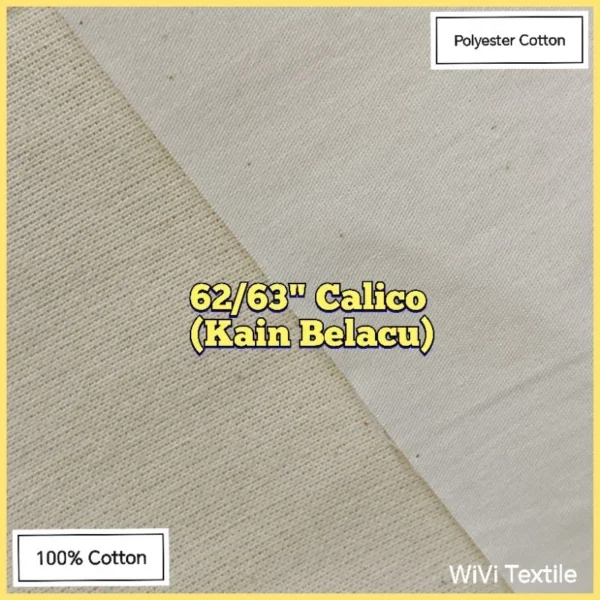 62 63  Calico   Kain Belacu   Unbleached    Muslin   Kain Bengkung   per meter