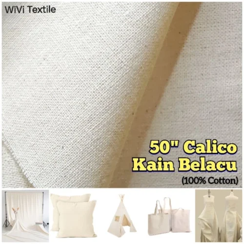 50  Calico    Kain Belacu   Muslin   Kain Bengkung   1 m