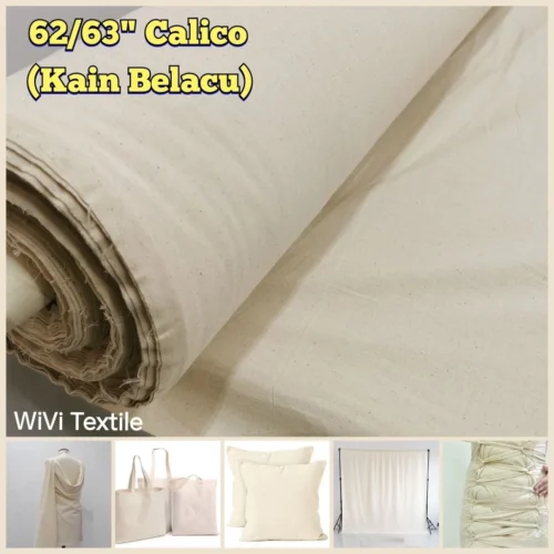 Calico 62 63   Kain Belacu   Kain Bengkung   Muslin   Unbleached Cotton   by roll