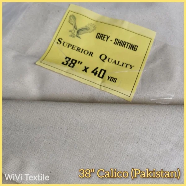 Calico 38    Kain Belacu 38    Grey Sheeting   Cotton Fabric   Muslin   40yds pc