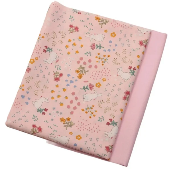 Bidang 60   Kain Cotton Japanese Style Strawberry Rabbit Print Twill Fabric for Baju Kurung  Bedding