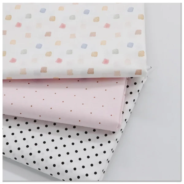 Kain Cotton Bidang 60  Kain Cotton Combed Cotton Twill 60  100  Cotton Fabric Colorful Sugar Cube Polka Dot Design