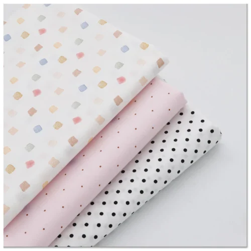 Kain Cotton Bidang 60  Kain Cotton Combed Cotton Twill 60  100  Cotton Fabric Colorful Sugar Cube Polka Dot Design