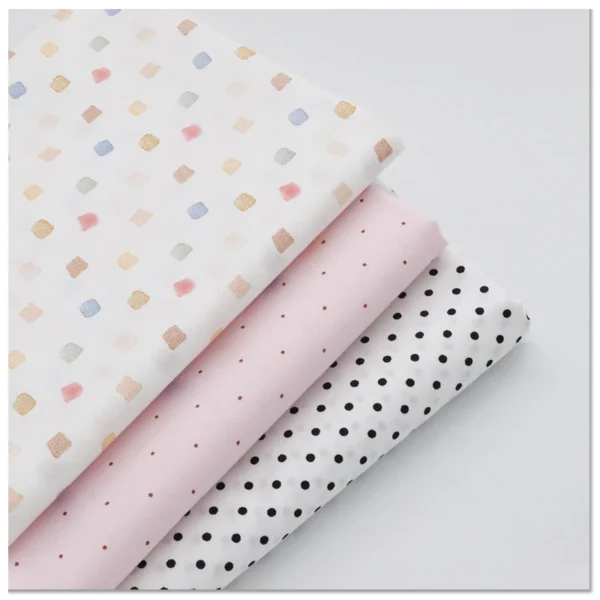 Kain Cotton Bidang 60  Kain Cotton Combed Cotton Twill 60  100  Cotton Fabric Colorful Sugar Cube Polka Dot Design